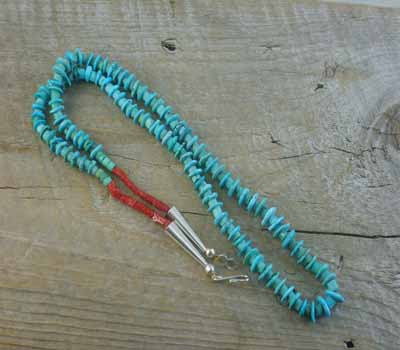 Native American Necklace Santo Turquoise Disc